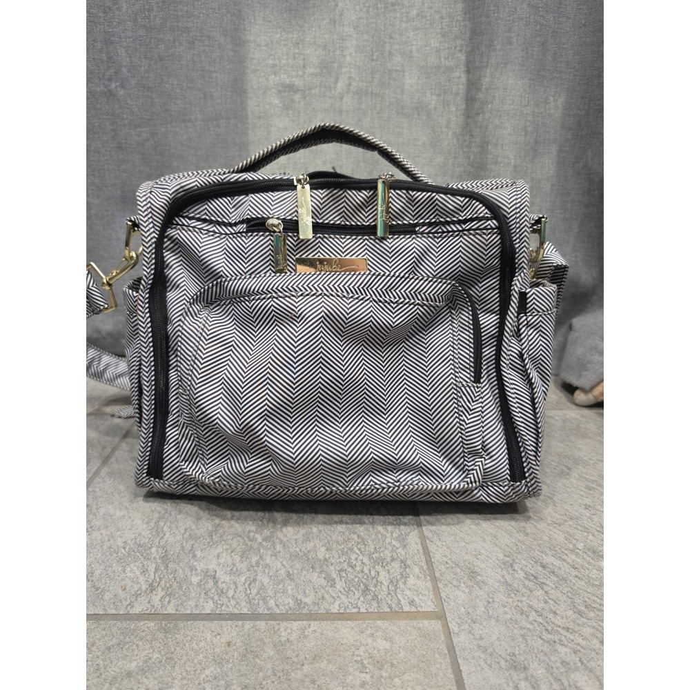 JuJube Backpack Diaper Bag Black & White, Adjustable Strap, Backpack Straps